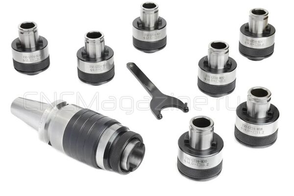 BT40-GT24-130L-7 pcs Быстросменный резьбонарезной патрон MAS 403 с компенсацией по длине (набор)