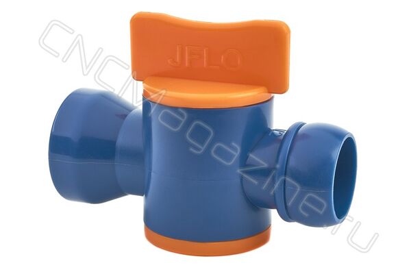 Вентиль запорный для подачи СОЖ 1/2" (4438) синий