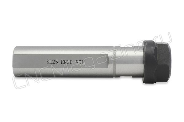 SL25-ER20-80L Цанговый патрон цилиндрический хвостовик, с лыской