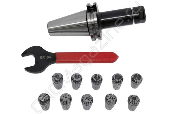 SK40-ER16-100 10PCS Патрон с набором цанг 10 шт (d1-10 мм)
