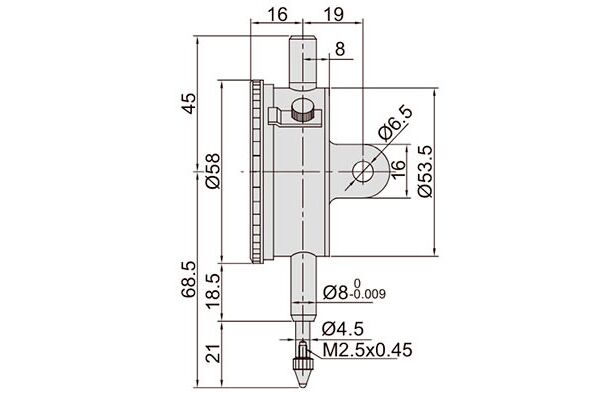 2308-5A Индикатор многооборотный часового типа ИЧ 5 мм, 0.01 мм, с ушком