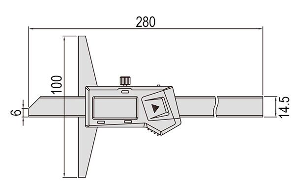 1141-200A Штангенглубиномер цифровой ШГЦ 0-200 мм, 0.01, 100 мм