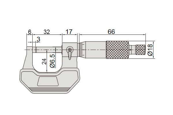 3202-25A Микрометр гладкий 0-25 мм, 0.01 мм, Тип A