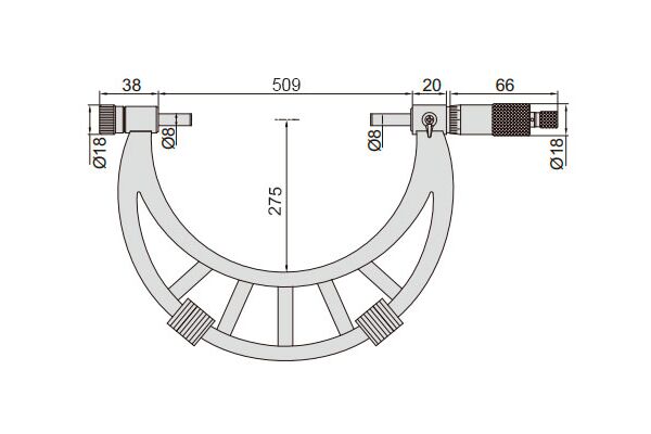 3206-500 Микрометр со сменными штоками МК 400-500 мм, 0.01 мм