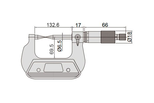 3230-100BA Микрометр точечный МК-ТП 15° 75-100 мм, 0.01 мм