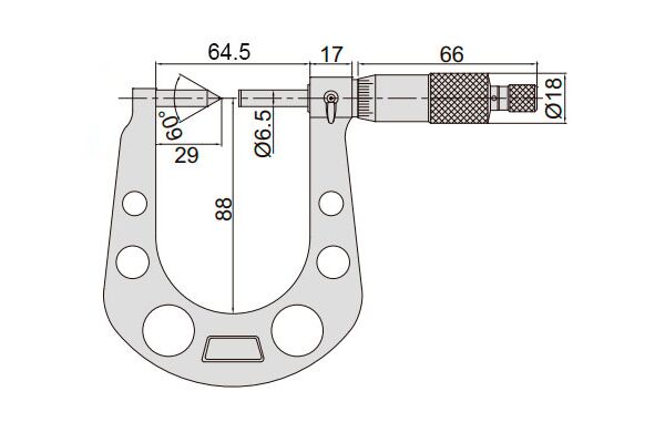 3288-33A Микрометр для тормозных дисков МКД 7.6-33 мм, 0.01 мм