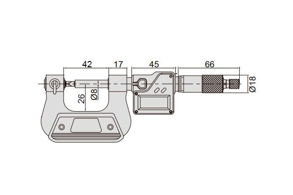 3581-S25 Микрометр цифровой резьбовой МВМ 0-25 мм, 0.001 мм (с насадками 60°)