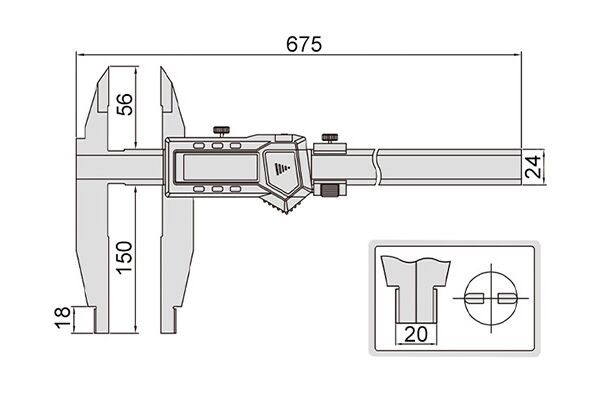 1117-502 Штангенциркуль цифровой ШЦЦ 0-500 мм, 0.01 мм, губки 150 мм