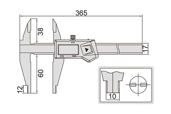 1171-250 Штангенциркуль цифровой ШЦЦ-2 0-250 мм, 0.01 мм, губки 60 мм