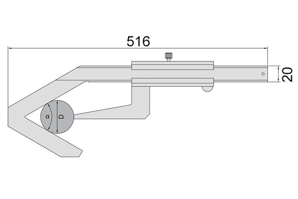 1229-35 Штангенциркуль V-образной формы 50-200 мм, 0.02 мм