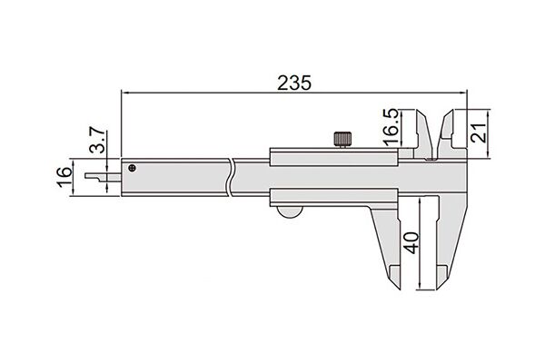 1239-1502 Штангенциркуль нониусный для левшей ШЦ-1 0-150 мм, 0.02 мм, губки 40 мм