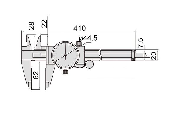 1311-300A Штангенциркуль индикаторный ШЦК 0-300 мм, 0.01 мм, губки 62 мм