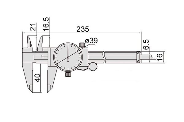 1312-150A Штангенциркуль индикаторный ШЦК 0-150 мм, 0.02 мм, губки 40 мм