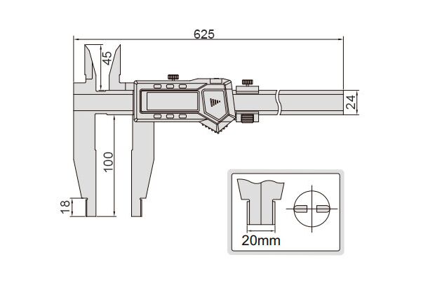 1136-451 Штангенциркуль цифровой 0-450 мм, 0.01 мм, губки 100 мм