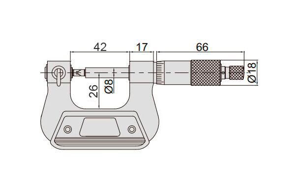 3281-25A Микрометр резьбовой MBM 0-25 мм, 0.01 мм