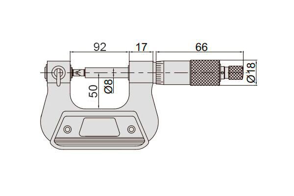 3281-75A Микрометр резьбовой MBM 50-75 мм, 0.01 мм