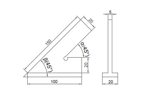 4747-150 Угольник с широким основанием 150x100 мм, 45°