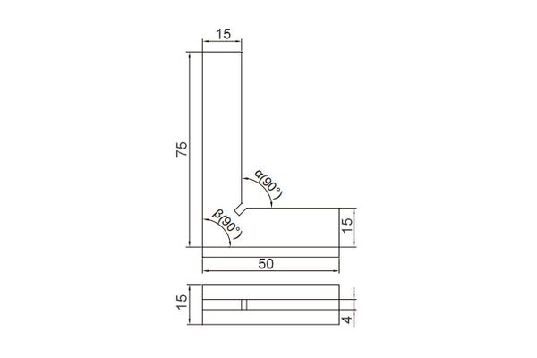 4793-75 Угольник поверочный лекальный с широким основанием 75x50 мм, 90°