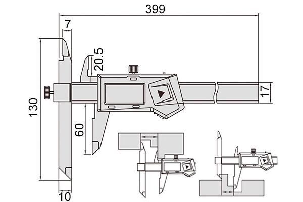 1186-300A Штангенциркуль цифровой с регулируемой губкой  0-300 мм, 0.01 мм