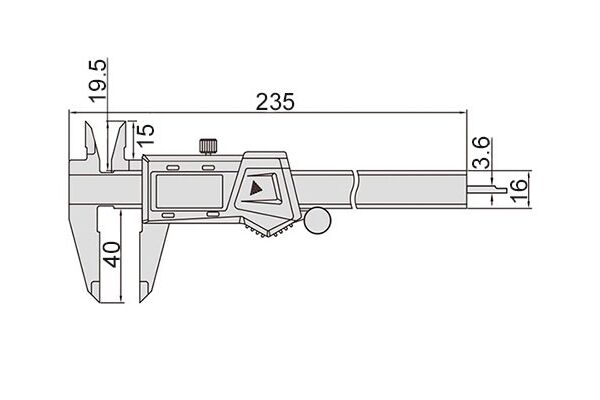 Штангенциркуль цифровой ШЦЦ 0-150х0.01 и 6"х0.0005", IP54, губки 40 мм