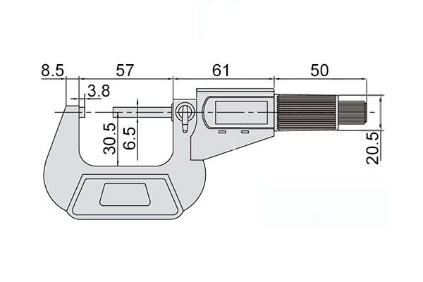 Микрометр цифровой МКЦ 25-50 мм, 1-2ʺ, 0.001 мм, 0.00005ʺ