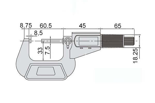Микрометр цифровой зубомерный дисковый МЗЦ-25 0-25 мм, 0.001 мм