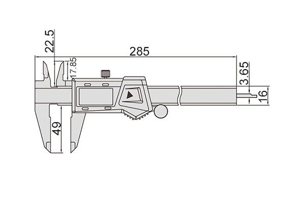 Штангенциркуль цифровой ШЦЦ 200х0.01 и 8"х0.0005", IP67 (Проф), губки 49 мм