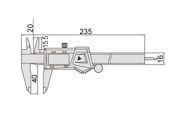 2000-0005-A Штангенциркуль цифровой ШЦЦ  0-150 мм / 0-6", 0.01 мм / 0.0005"/1/128", губки 40 мм