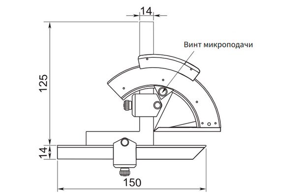 1012-2005 Угломер нониусный универсальный 0-320°, 2′